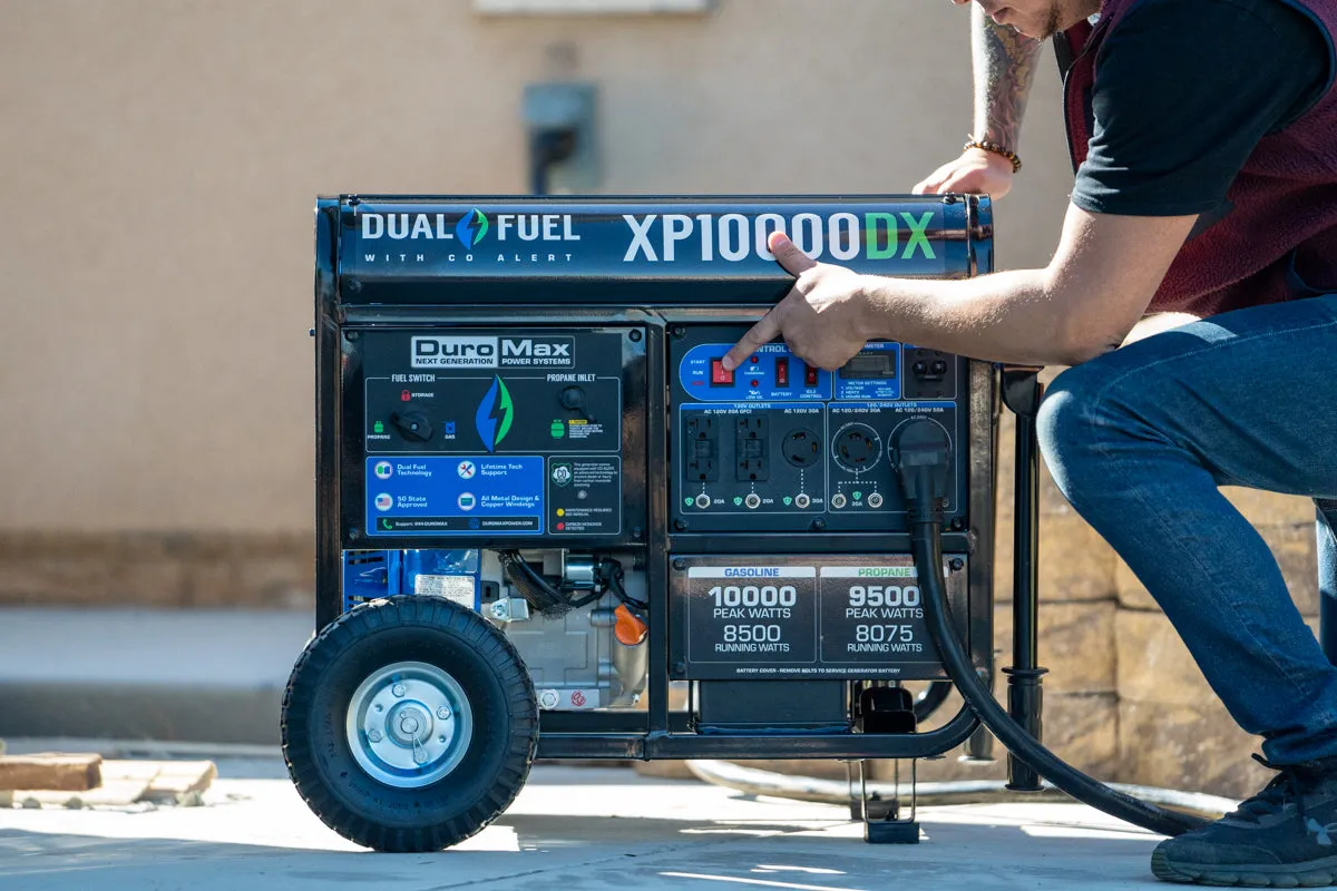 10,000 Watt Dual Fuel Portable Generator w/ CO Alert