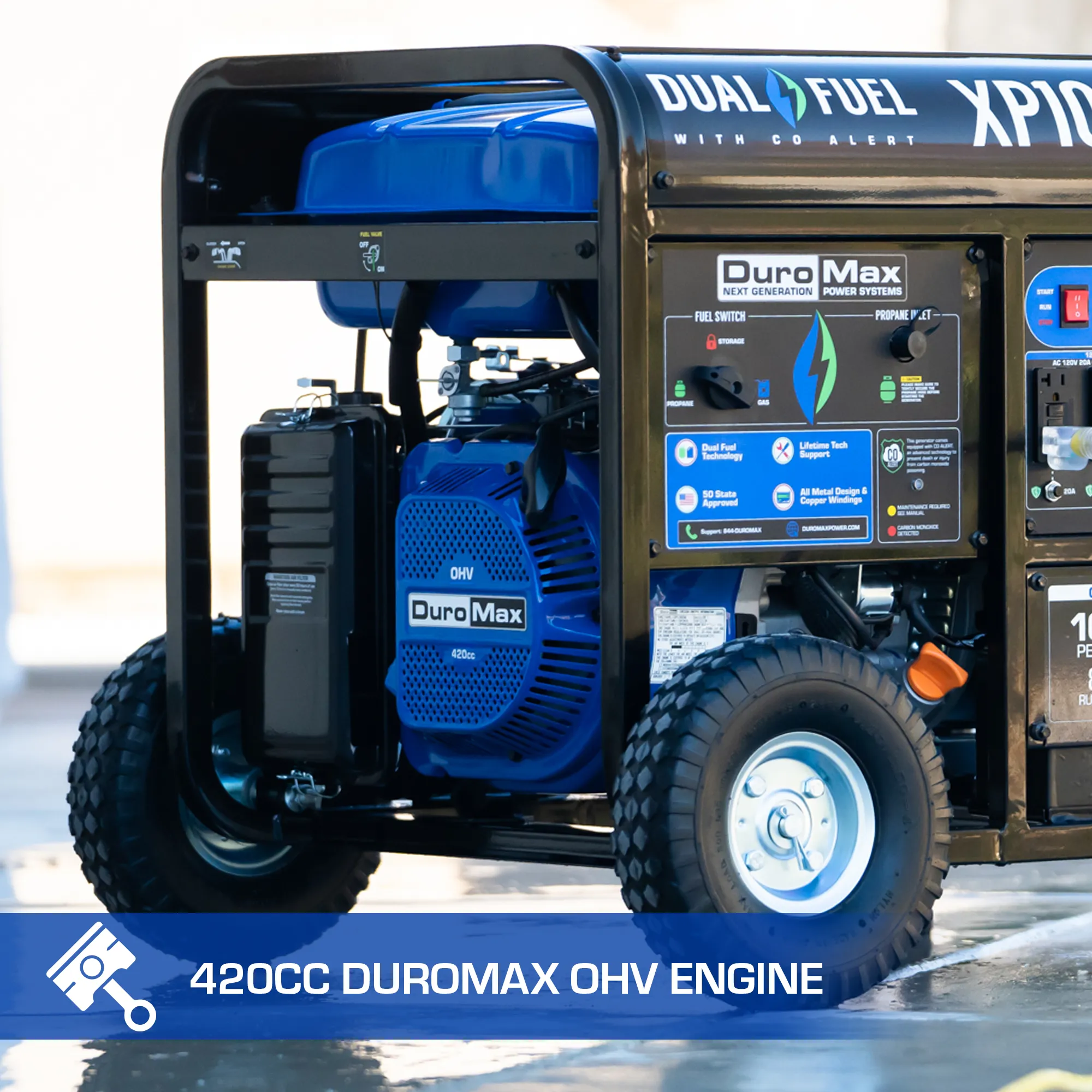 10,000 Watt Dual Fuel Portable Generator w/ CO Alert