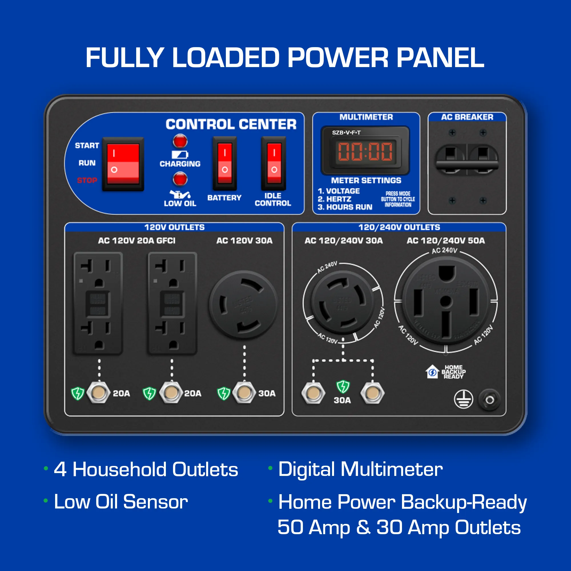 10,000 Watt Dual Fuel Portable Generator w/ CO Alert