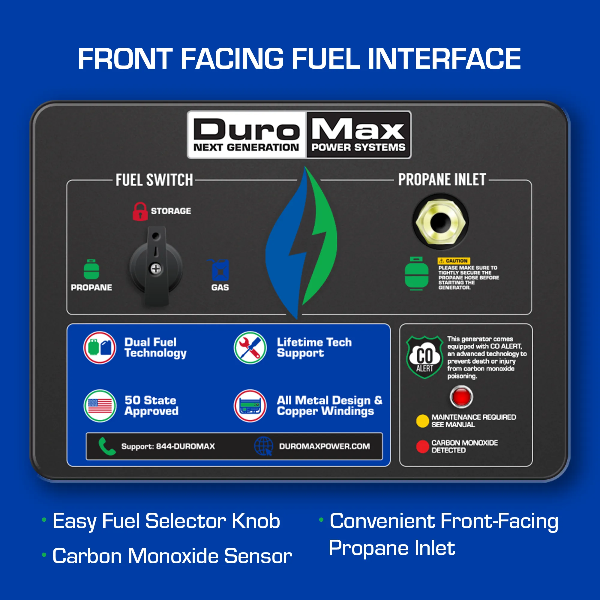 10,000 Watt Dual Fuel Portable Generator w/ CO Alert