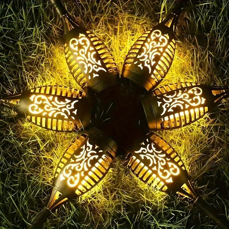12LED Solar Flame Torch Light Waterproof