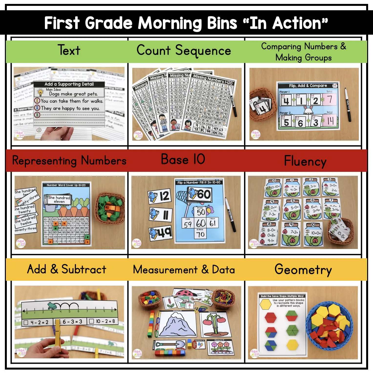 1st Grade April Morning Bins