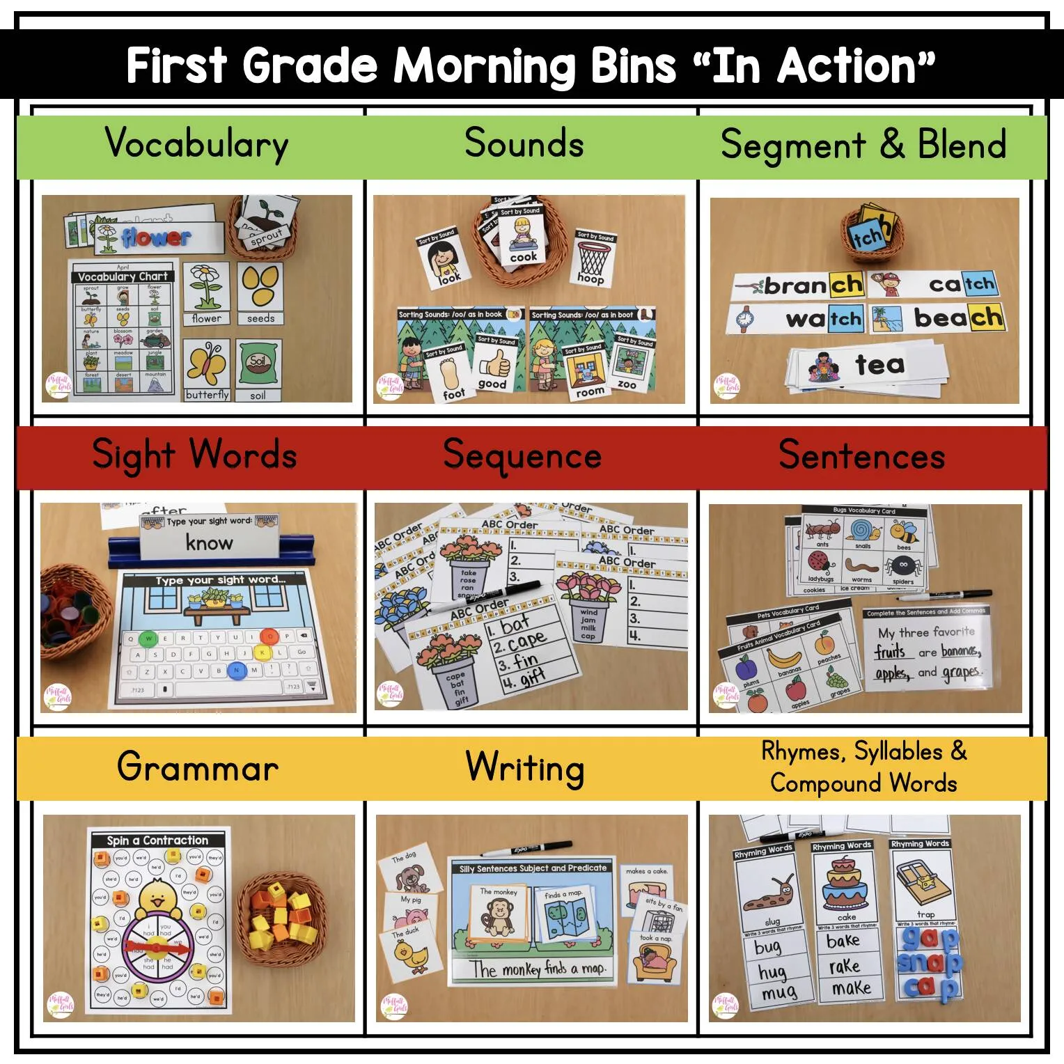 1st Grade April Morning Bins