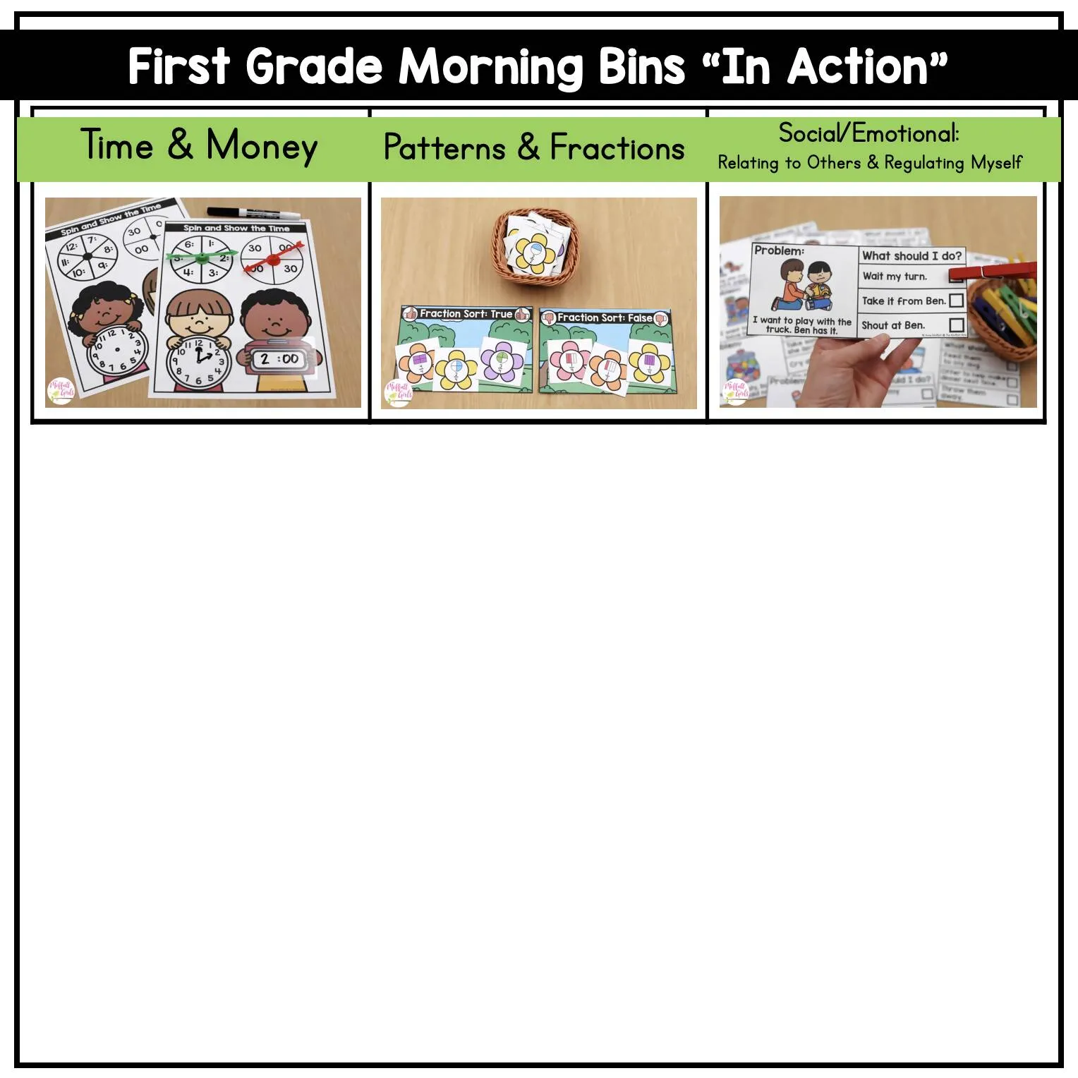 1st Grade April Morning Bins
