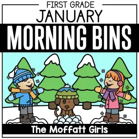 1st Grade January Morning Bins | Printable Classroom Resource | The Moffatt Girls