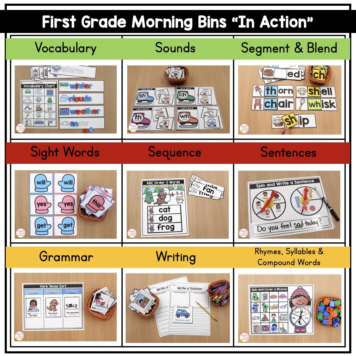 1st Grade January Morning Bins | Printable Classroom Resource | The Moffatt Girls