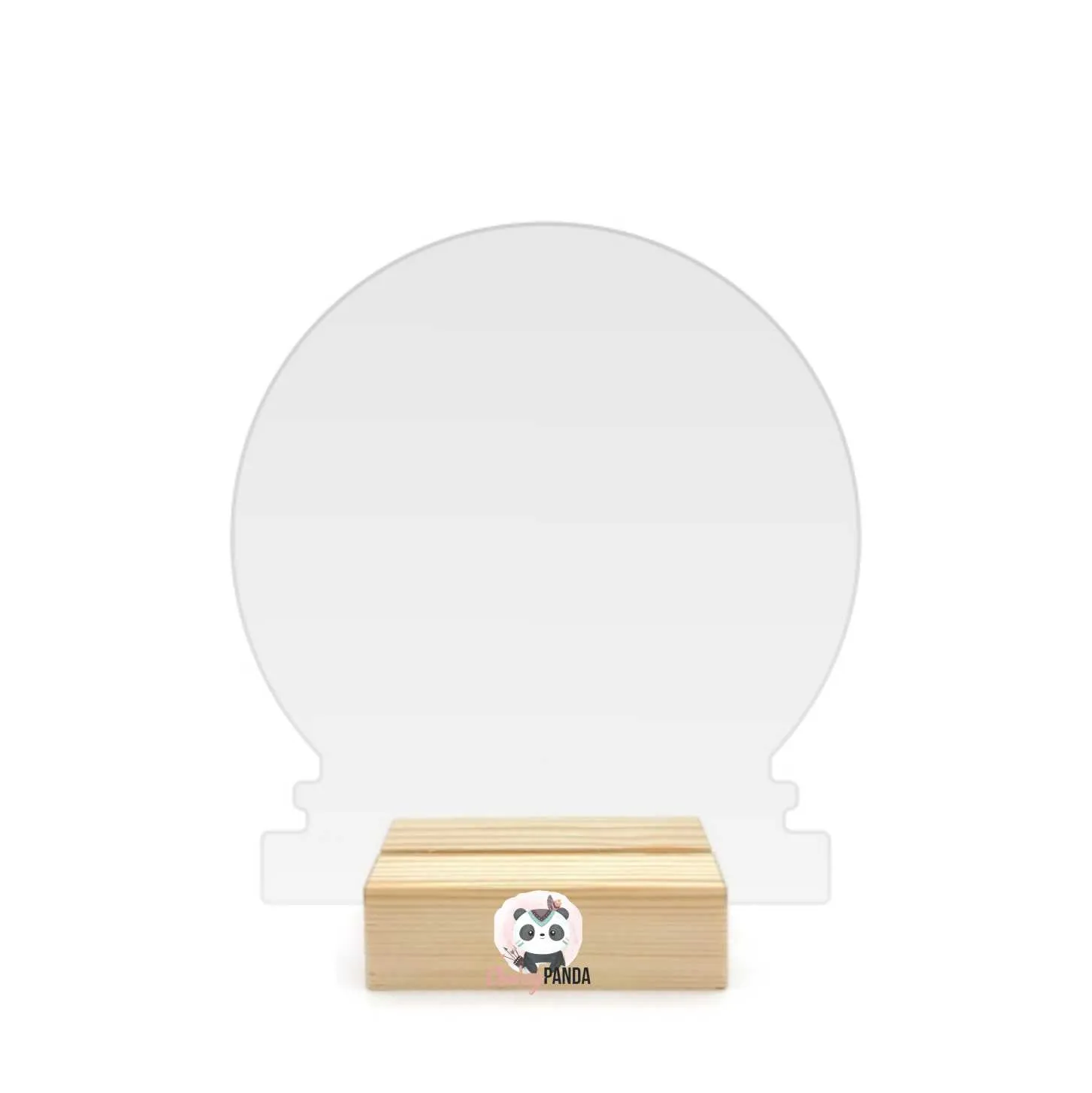 Acrylic Blank Snow Globe Table Sign & Wooden Stand