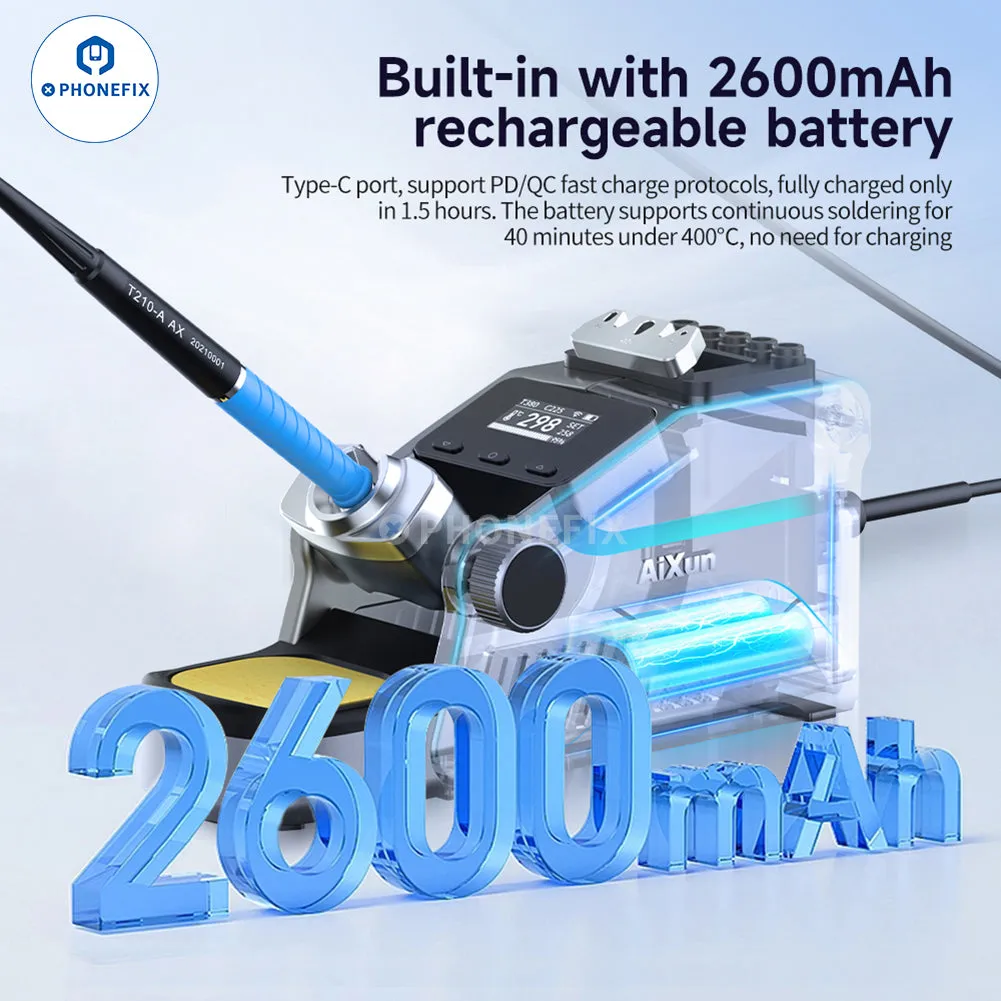 AIXUN T380 Portable Soldering Station Supports C210 C115 Iron Tips