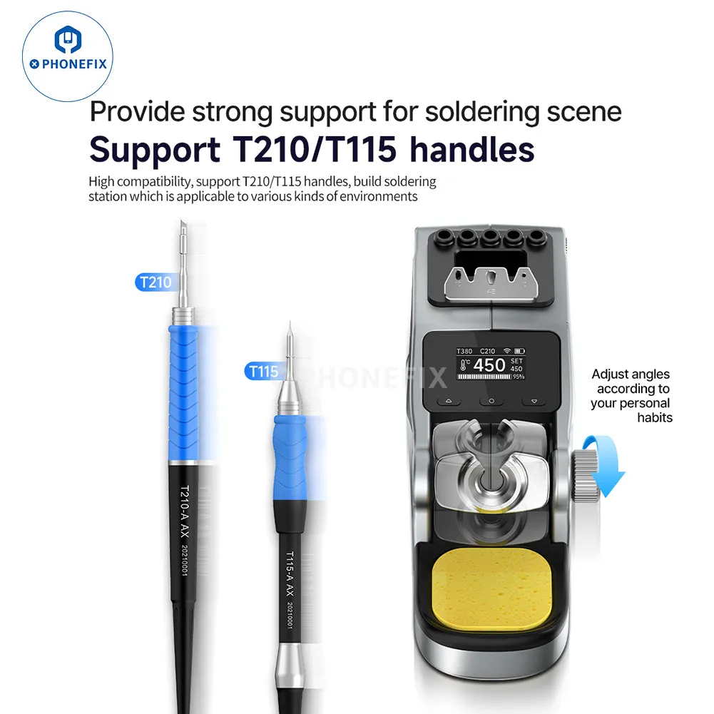 AIXUN T380 Portable Soldering Station Supports C210 C115 Iron Tips