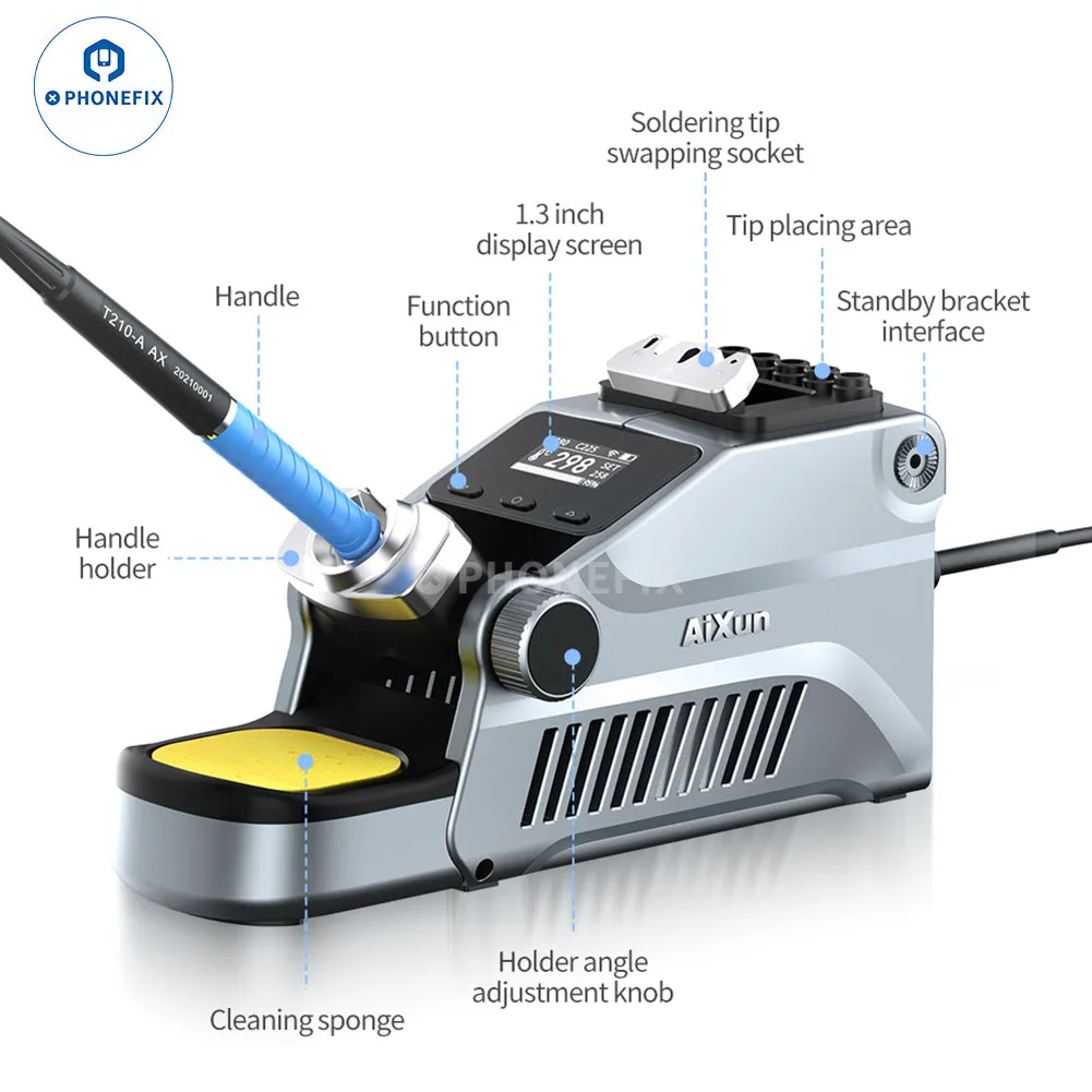 AIXUN T380 Portable Soldering Station Supports C210 C115 Iron Tips