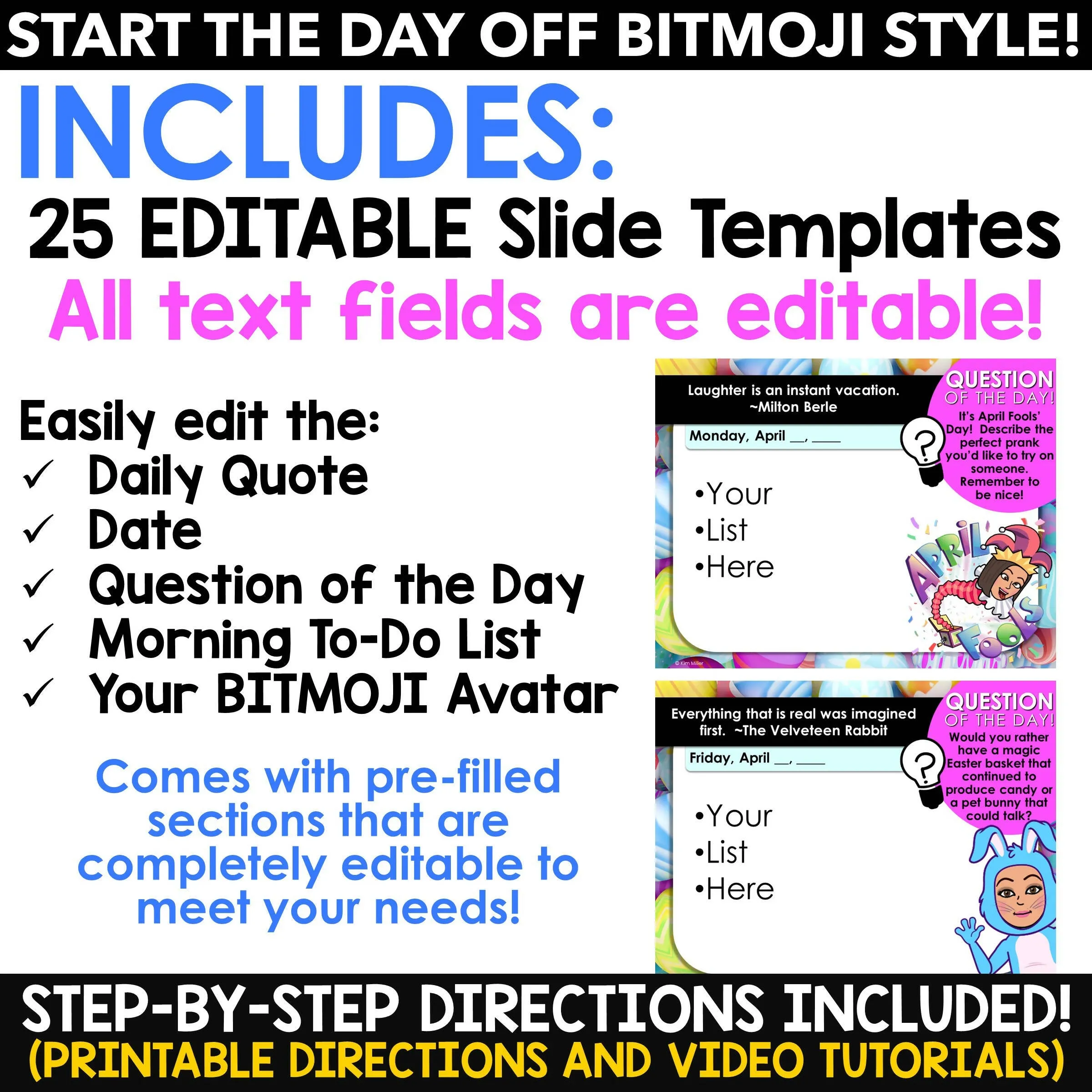 April Spring Morning Meeting Slides Daily Agenda Morning Greeting EDITABLE