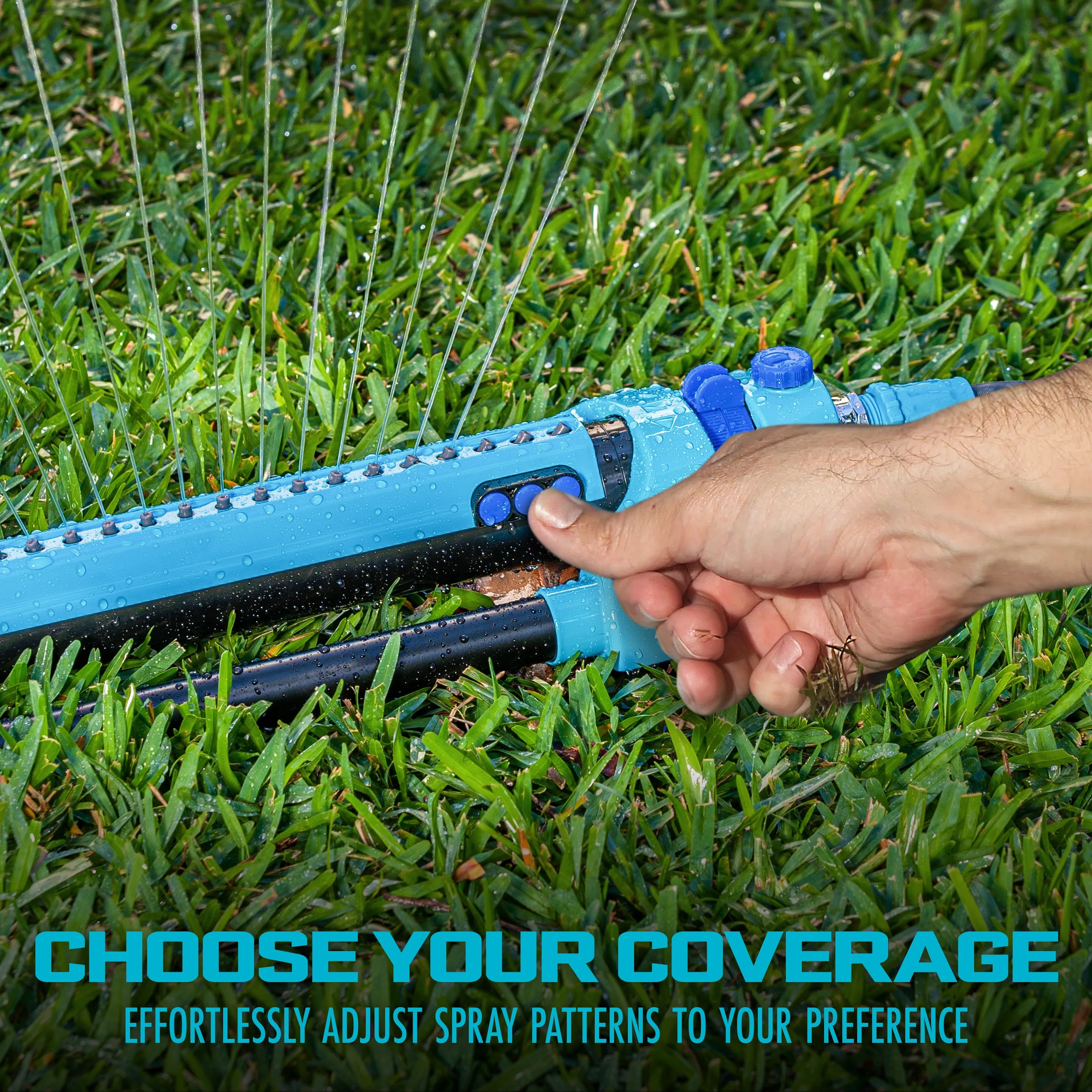 Aqua Joe AJ-OMS20-BRS Indestructible Metal Base Oscillating Sprinkler | Customizable Coverage | 4973 sq ft Max Coverage