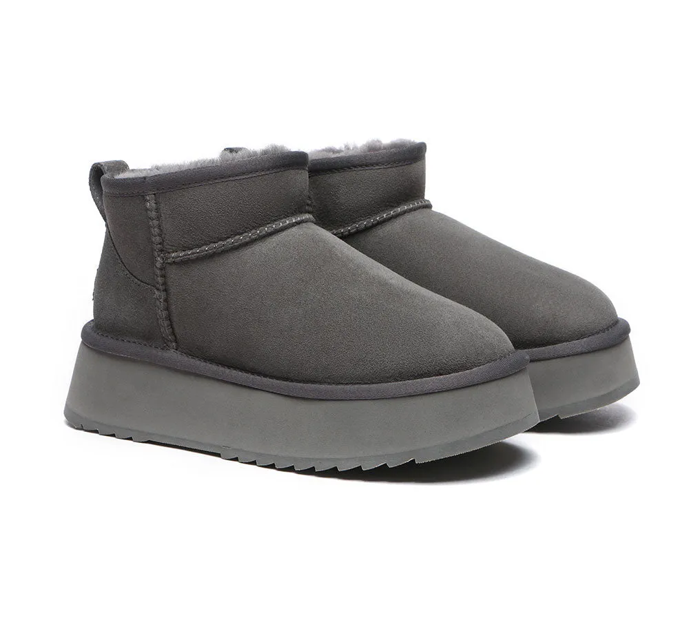 AUSTRALIAN SHEPHERD® UGG Sheepskin Wool Classic Ankle Boots Ultra Mini Platform