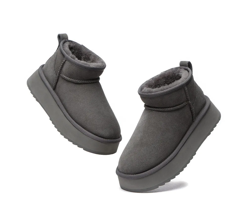 AUSTRALIAN SHEPHERD® UGG Sheepskin Wool Classic Ankle Boots Ultra Mini Platform