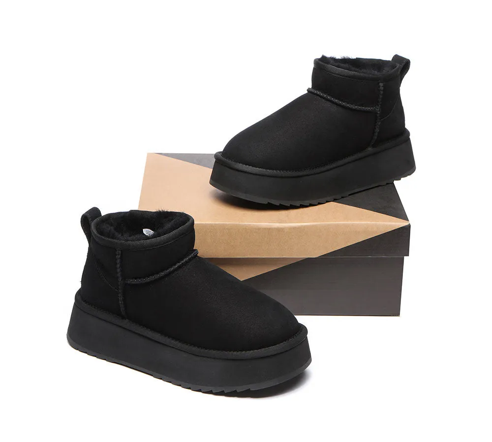 AUSTRALIAN SHEPHERD® UGG Sheepskin Wool Classic Ankle Boots Ultra Mini Platform