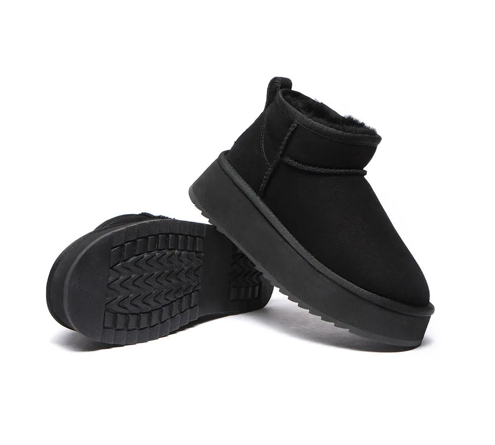 AUSTRALIAN SHEPHERD® UGG Sheepskin Wool Classic Ankle Boots Ultra Mini Platform