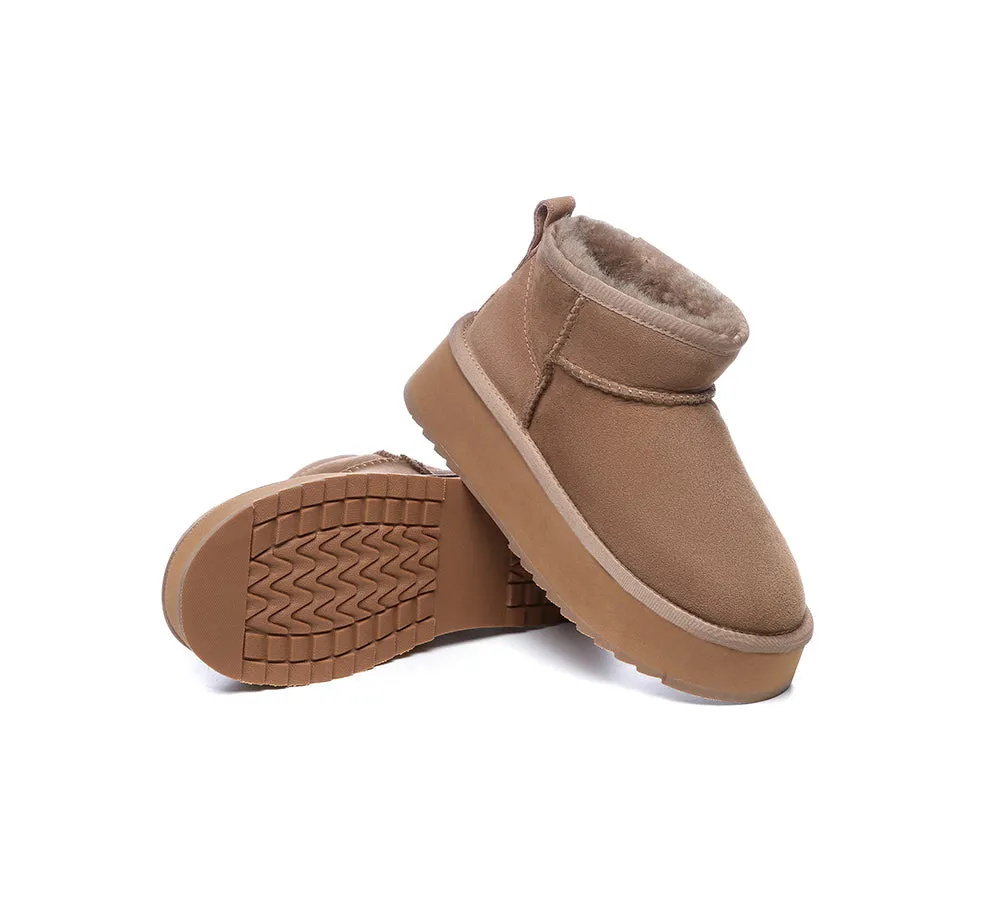 AUSTRALIAN SHEPHERD® UGG Sheepskin Wool Classic Ankle Boots Ultra Mini Platform