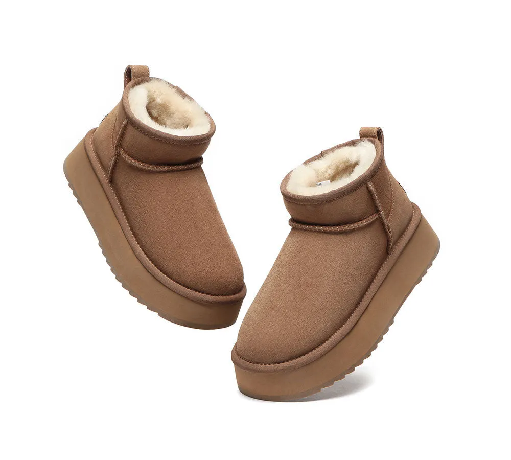 AUSTRALIAN SHEPHERD® UGG Sheepskin Wool Classic Ankle Boots Ultra Mini Platform