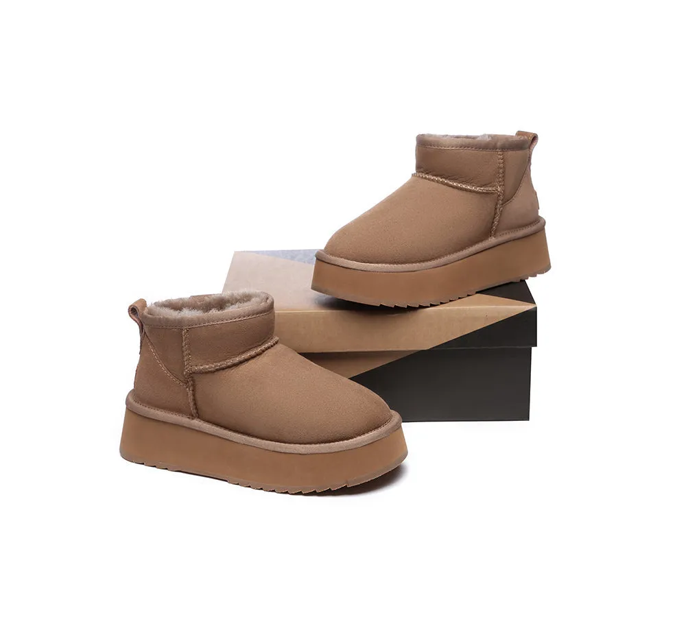 AUSTRALIAN SHEPHERD® UGG Sheepskin Wool Classic Ankle Boots Ultra Mini Platform