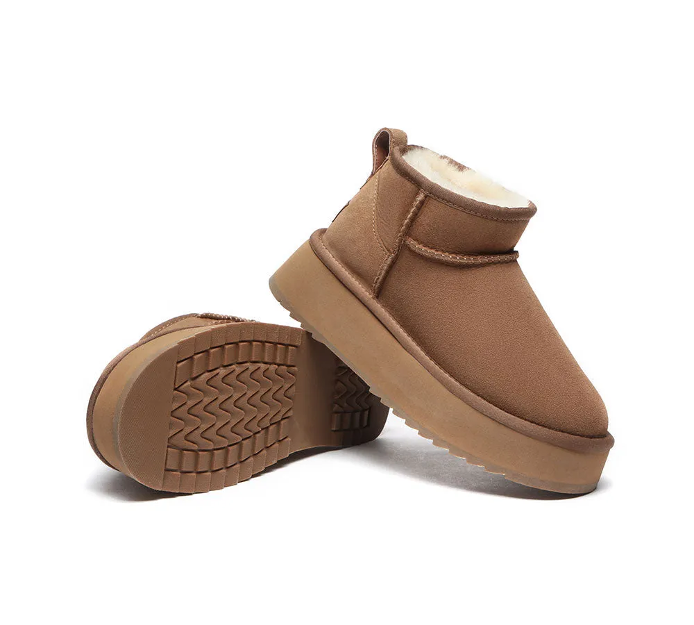 AUSTRALIAN SHEPHERD® UGG Sheepskin Wool Classic Ankle Boots Ultra Mini Platform