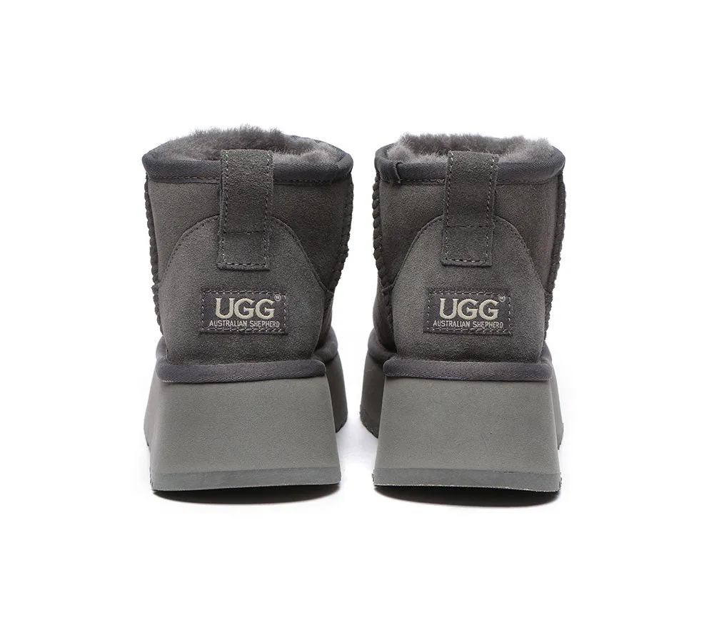AUSTRALIAN SHEPHERD® UGG Sheepskin Wool Classic Ankle Boots Ultra Mini Platform