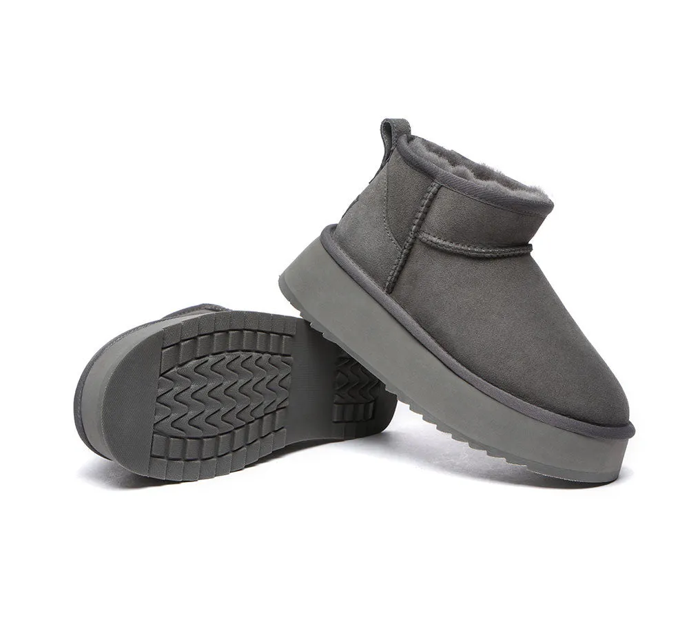 AUSTRALIAN SHEPHERD® UGG Sheepskin Wool Classic Ankle Boots Ultra Mini Platform