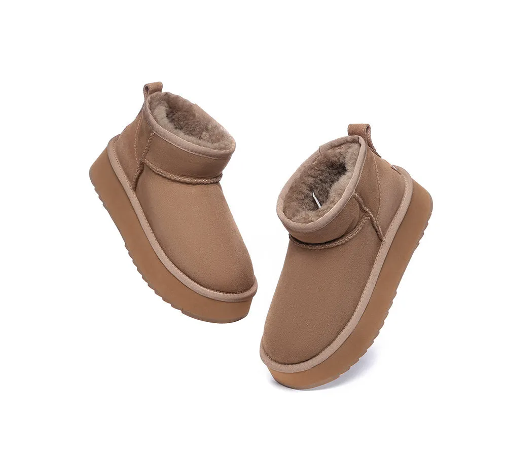 AUSTRALIAN SHEPHERD® UGG Sheepskin Wool Classic Ankle Boots Ultra Mini Platform