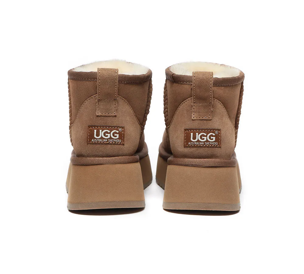AUSTRALIAN SHEPHERD® UGG Sheepskin Wool Classic Ankle Boots Ultra Mini Platform