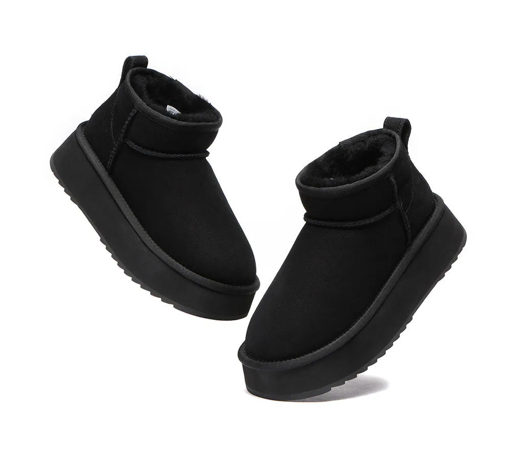 AUSTRALIAN SHEPHERD® UGG Sheepskin Wool Classic Ankle Boots Ultra Mini Platform