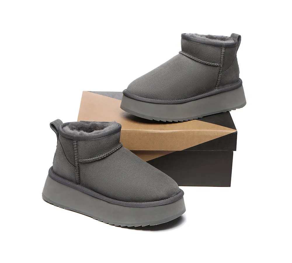 AUSTRALIAN SHEPHERD® UGG Sheepskin Wool Classic Ankle Boots Ultra Mini Platform