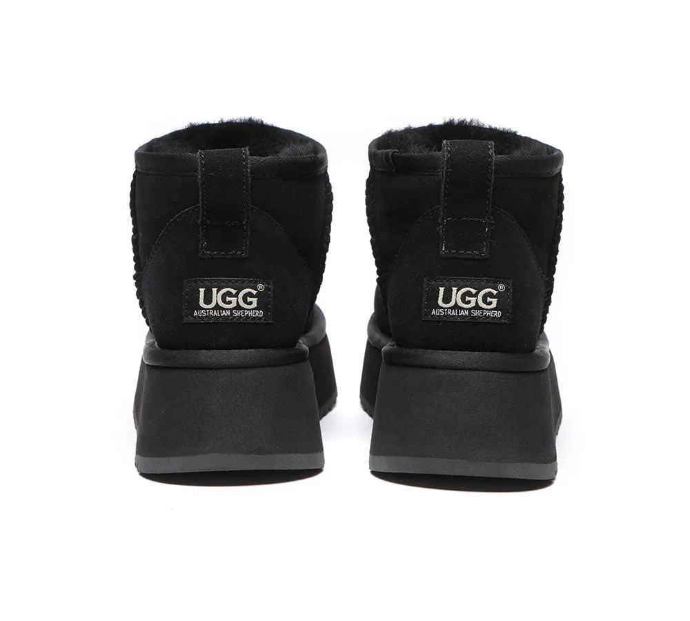 AUSTRALIAN SHEPHERD® UGG Sheepskin Wool Classic Ankle Boots Ultra Mini Platform