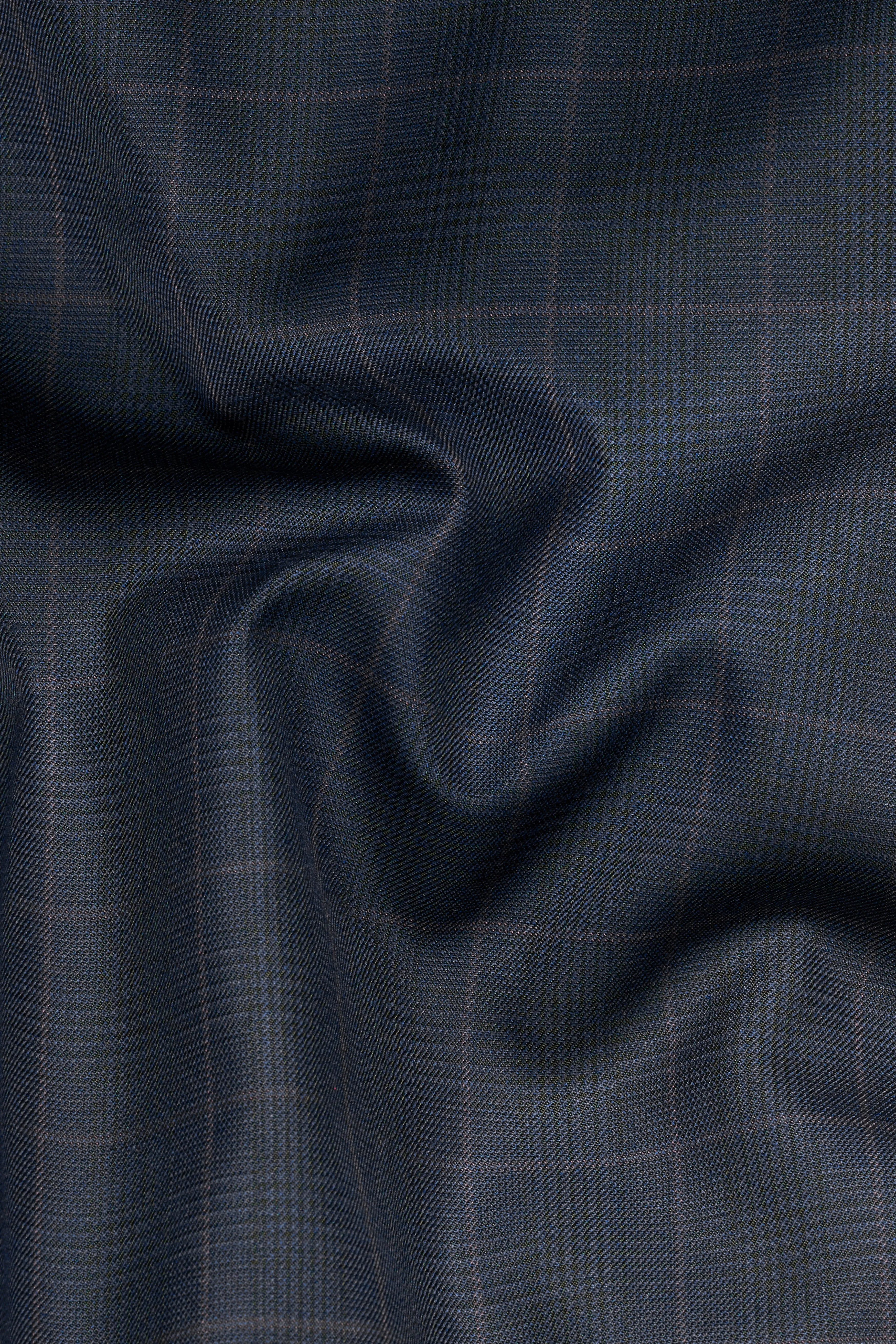 Baltic Blue Checkered Wool Rich Pant