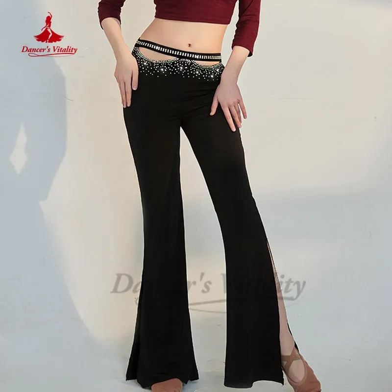 belly dance performance pants clothing for women cotton AB stones Oriental Clothing girl's belly dancing wear outfit trousers