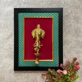 Dancing Lord Ganesh Hanging Diya Bell - Brass Divine Wall Hanging - Decorative and Religious