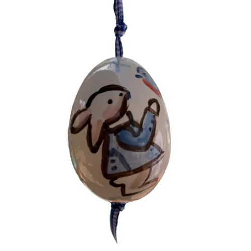 Girl Bunny and Bird Easter Egg
