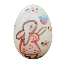 Girl Bunny and Bird Easter Egg