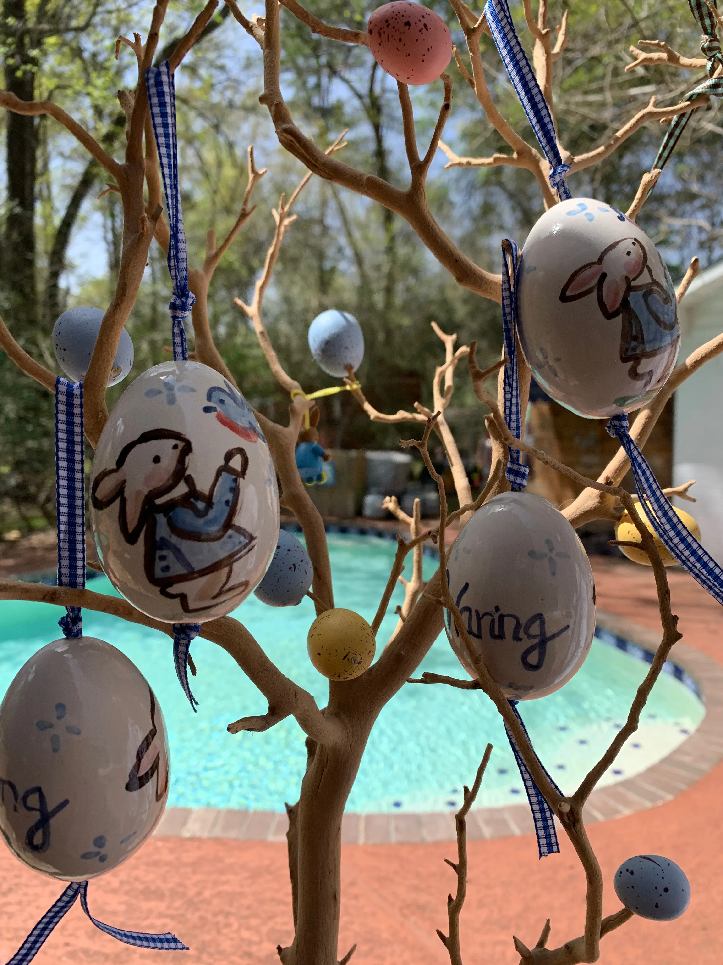 Girl Bunny and Bird Easter Egg
