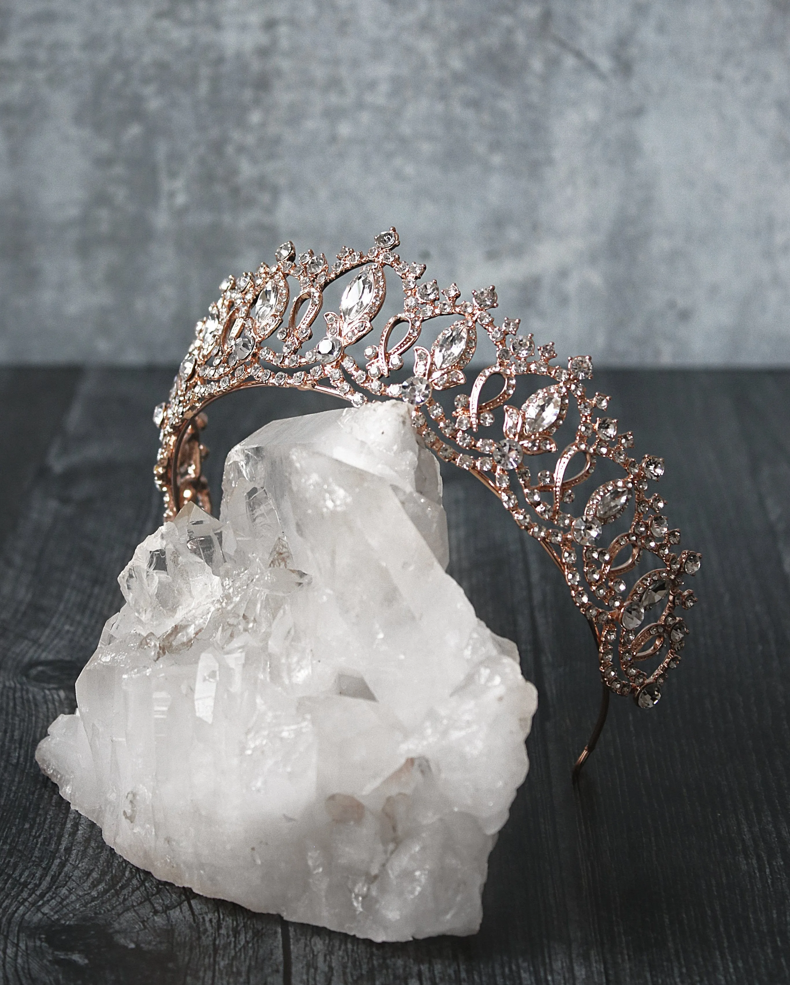 GRAND SERENA Rose Gold Tiara with Colored Accent Stones