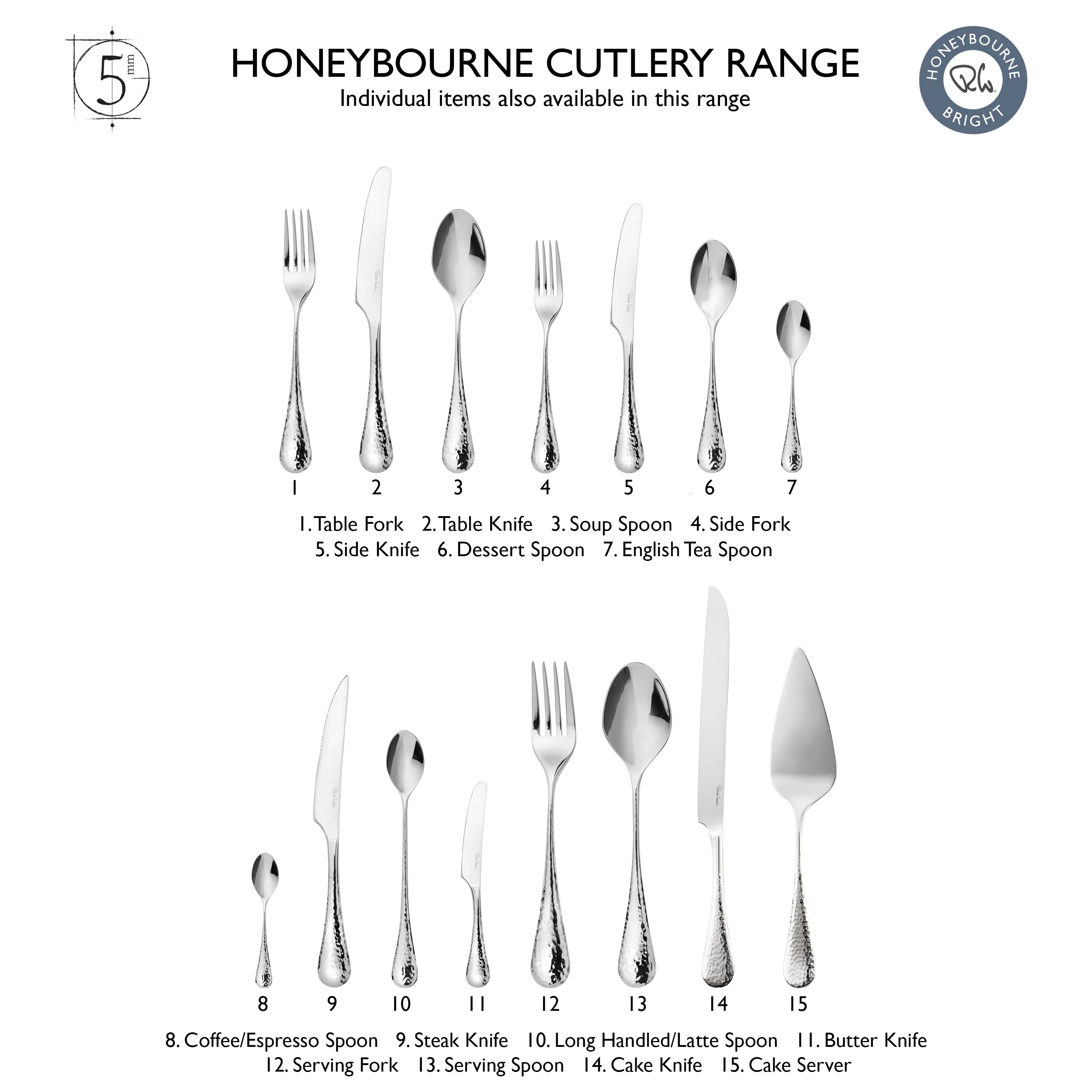 Honeybourne Bright Cutlery Set, 84 Piece for 12 People