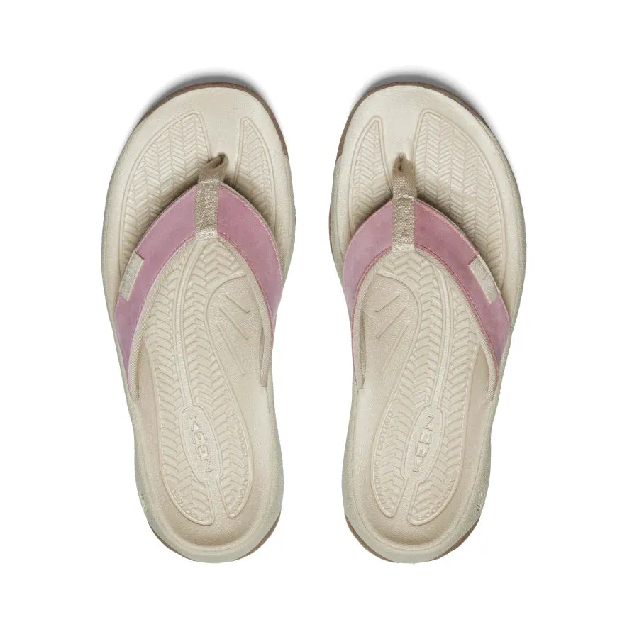 Kona Leather Flip-Flop in Nostalgia Rose/Plaza Taupe