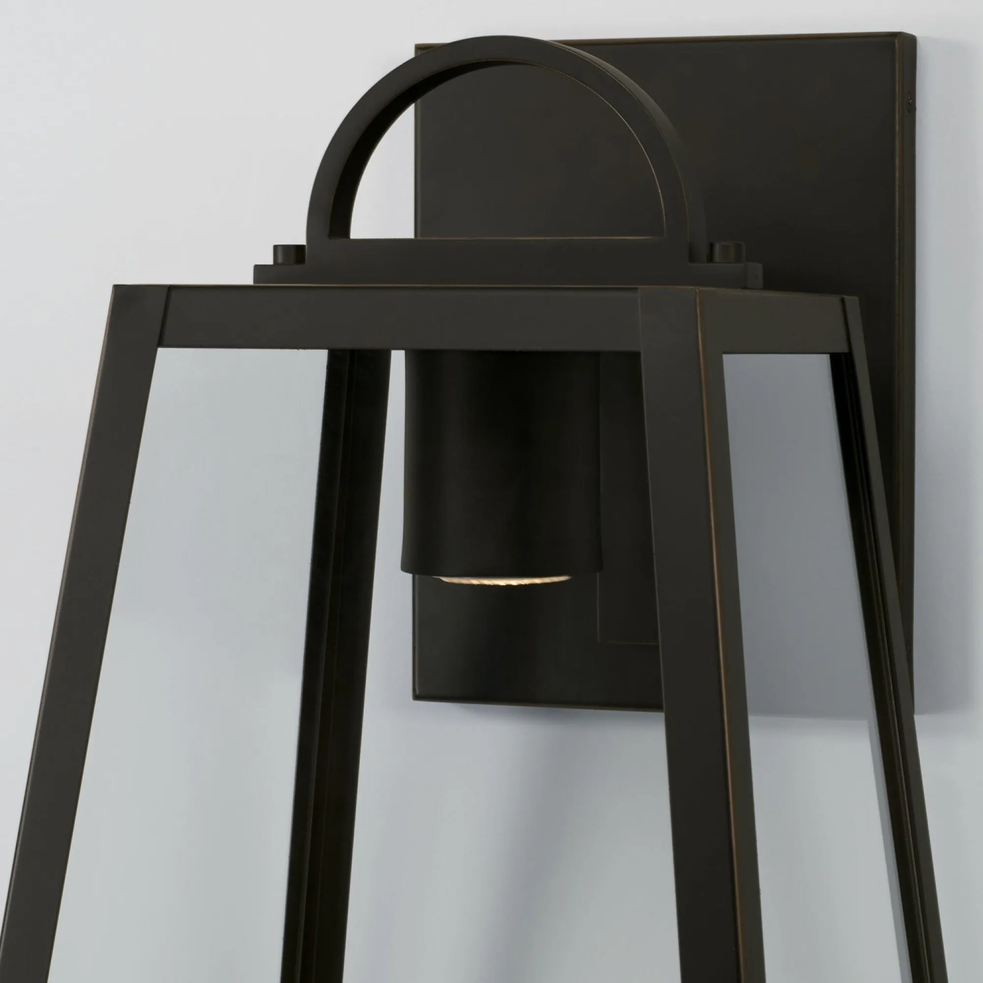 Leighton - 1 Light Coastal Outdoor Wall Lantern - Night Sky - 23" - Oiled Bronze