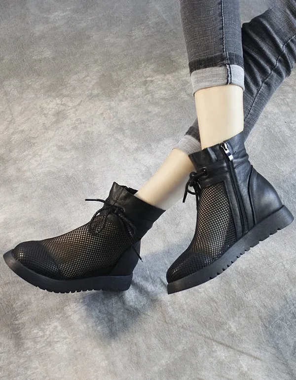New Inner Heightening Mesh Black Summer Boots