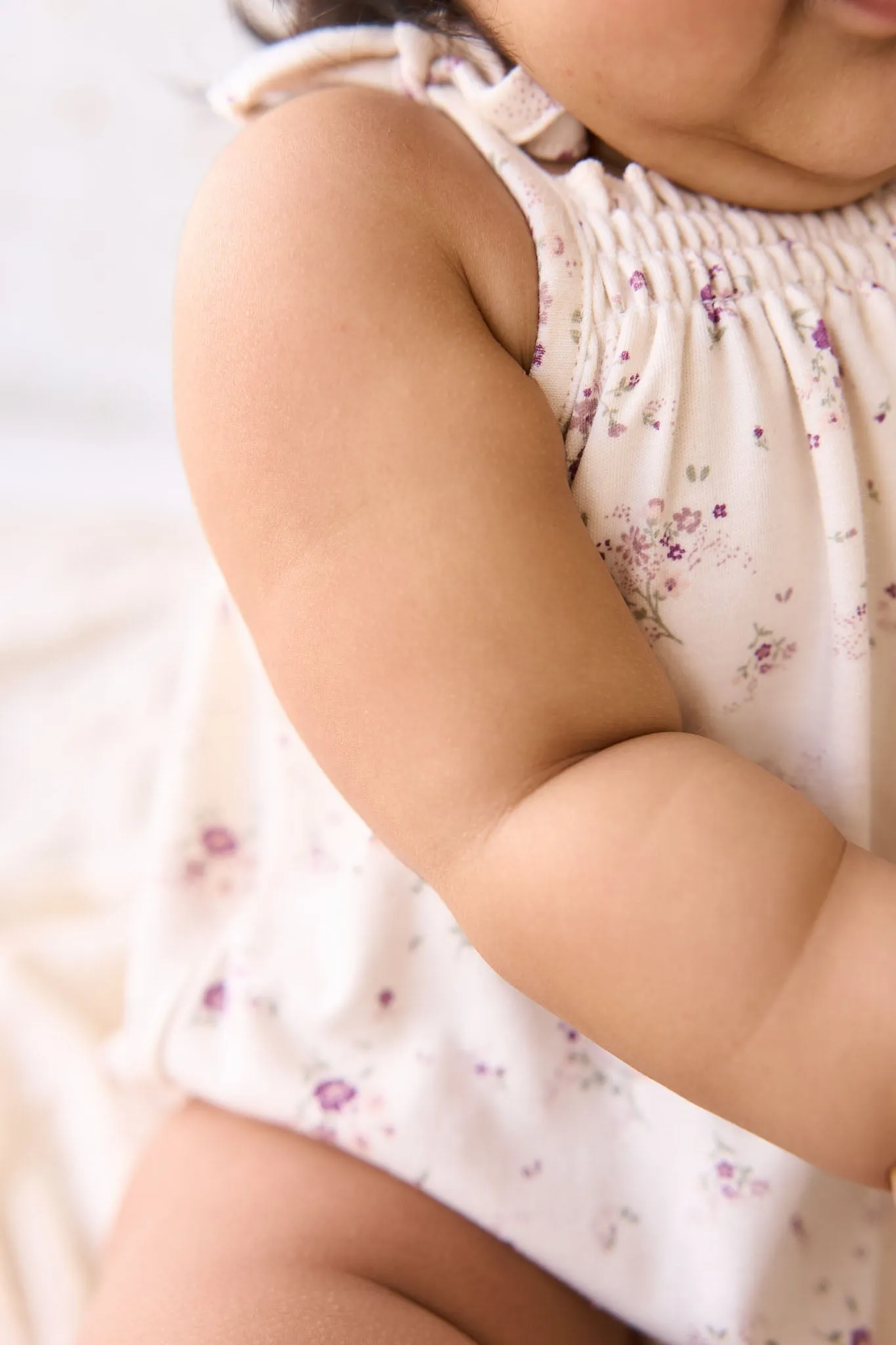 Organic Cotton Cassie Playsuit - Sweet William Floral Natural