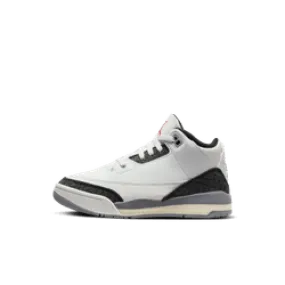 Preschool Jordan 3 Retro - SUMMIT WHITE/FIRE RED-CEMENT GREY-BLACK