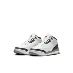 Preschool Jordan 3 Retro - SUMMIT WHITE/FIRE RED-CEMENT GREY-BLACK