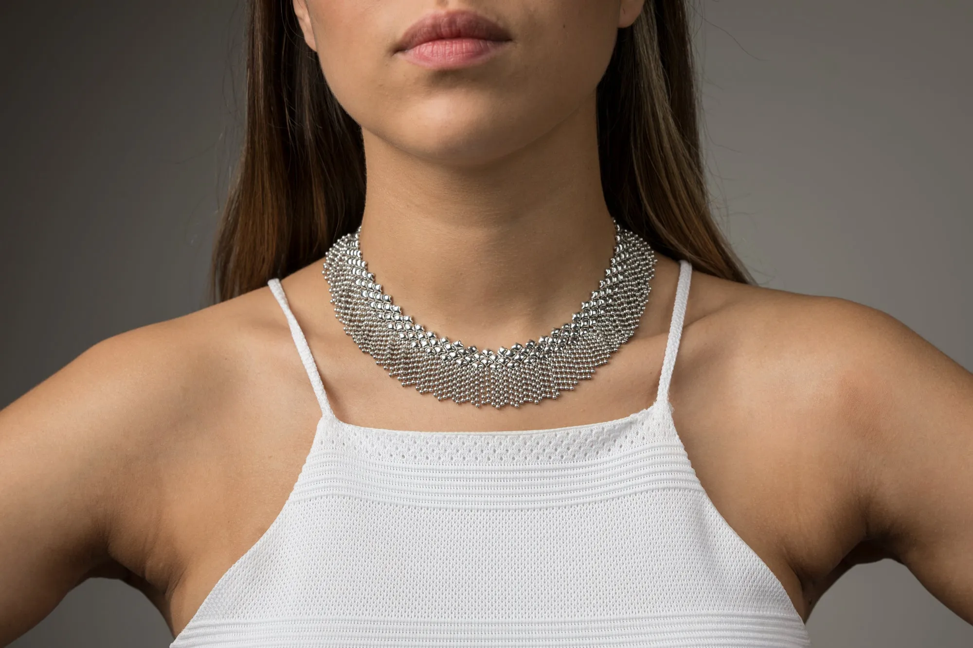 SG Liquid Metal N8-AS Antique Silver Necklace by Sergio Gutierrez
