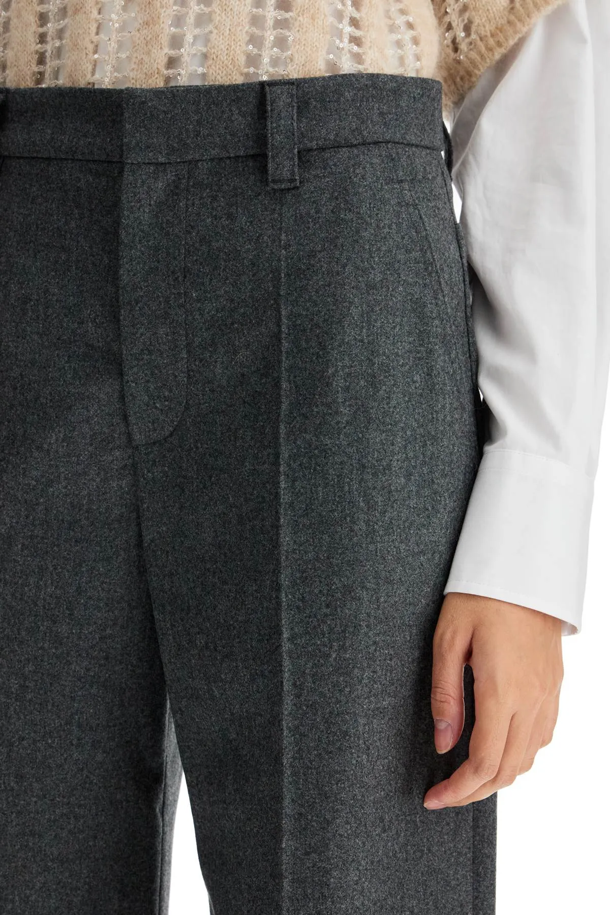 TAILORED FLANNEL TROUSERS FOR
