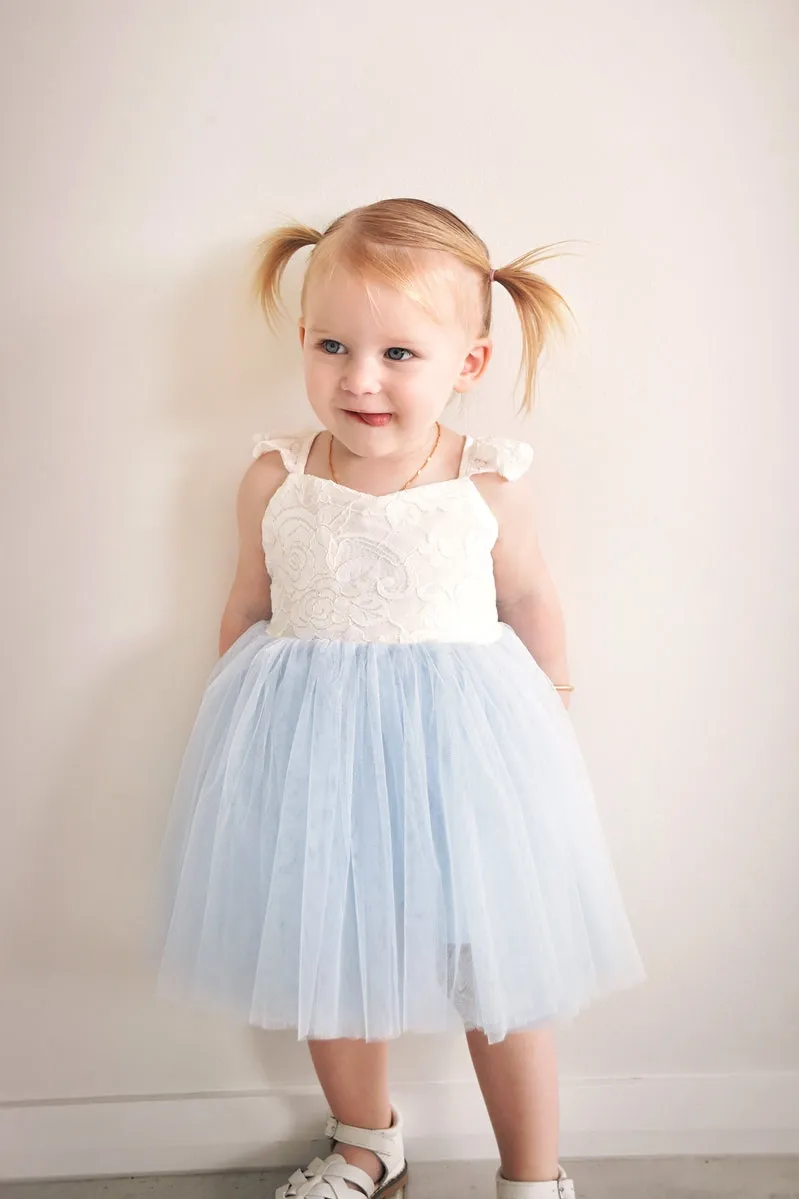 Zara Girls Lace Dress - Blue