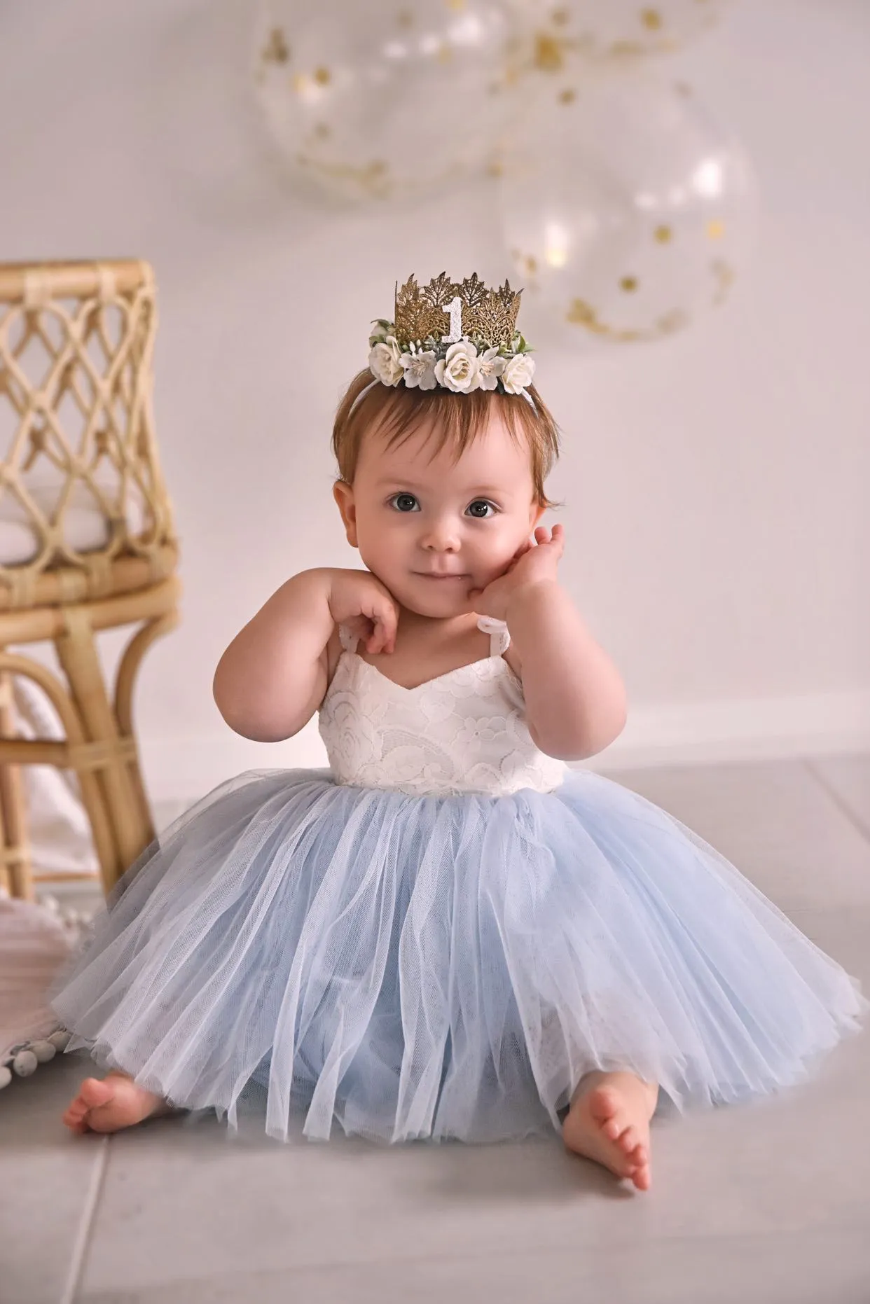 Zara Girls Lace Dress - Blue
